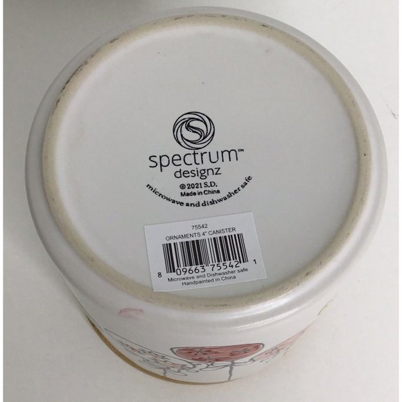 Canister 4" Spectrum Designz Christmas RETRO ORNAMENTS Ceramic- NEW - Picture 4 of 7
